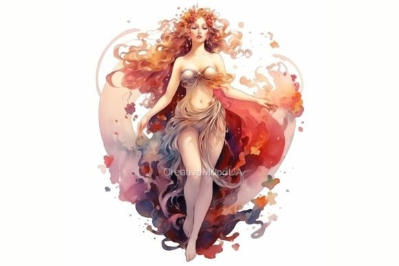 Birth of the Goddess Venus: Watercolor Illustrations