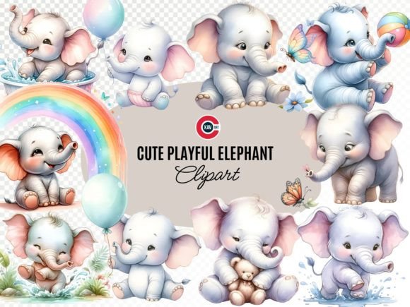 Cute Elephant Fun Watercolor Clipart: Illustrations Review