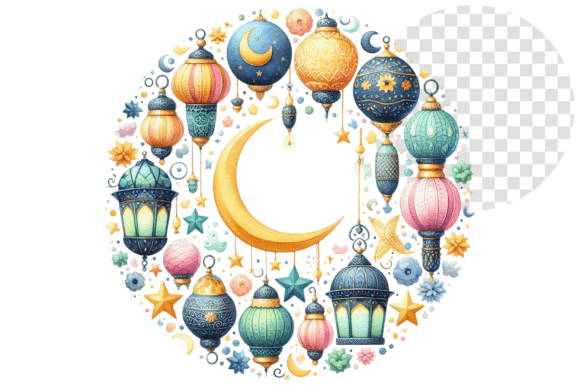 EidAura Watercolor Wreath Clipart Illustrations Review