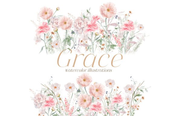 Floral Border Watercolor Illustrations for Branding