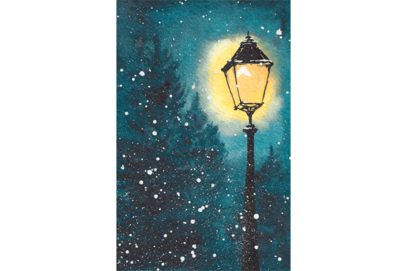 Street Lamp Watercolor Illustrations for Editorial Design