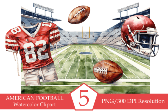 Watercolor American Football Clipart Review