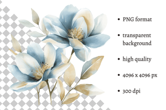 Watercolor Blue Spring Flowers Clipart: Illustrations Review