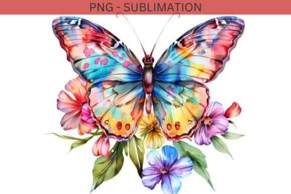 Watercolor Butterfly and Flower PNG Illustrations Review