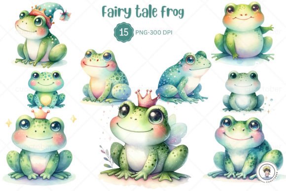 Watercolor Cute Fairy Tale Frog Clipart: Illustrations Review