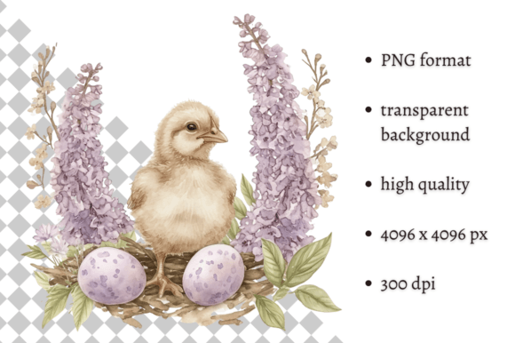 Watercolor Easter Chicken Illustration for Brand Illustrations