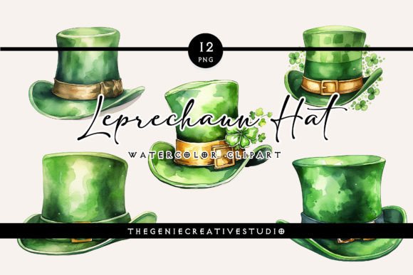 Watercolor Leprechaun Hat PNG Clipart Illustrations