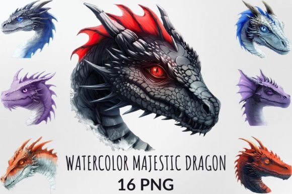 Watercolor Majestic Dragon Head Clipart Review