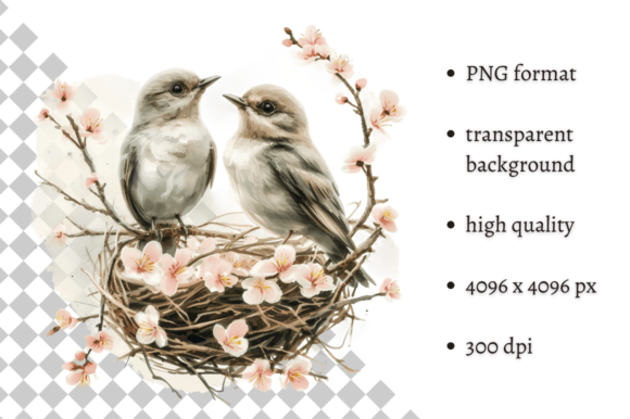 Watercolor Pink Easter Nest Clipart Review