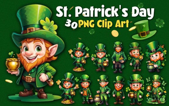 Watercolor St. Patrick's Day PNG Clipart Illustrations