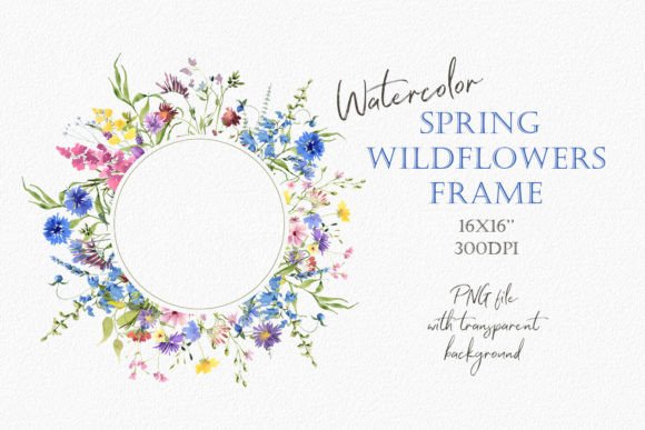 Watercolor Wildflowers Round Frame PNG Review