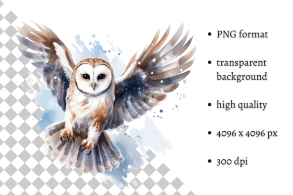 Watercolor Woodland Owl PNG Clipart Illustrations Review
