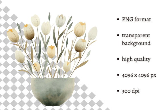 Watercolor Yellow Spring Flowers Clipart Illustrations