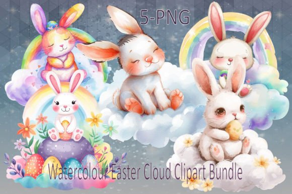 Watercolour Easter Cloud Clipart Bundle: Illustrations Review